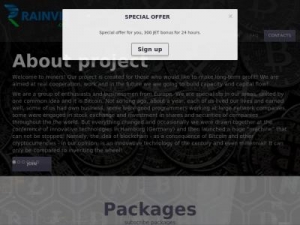 Скриншот главной страницы сайта rainvis.com